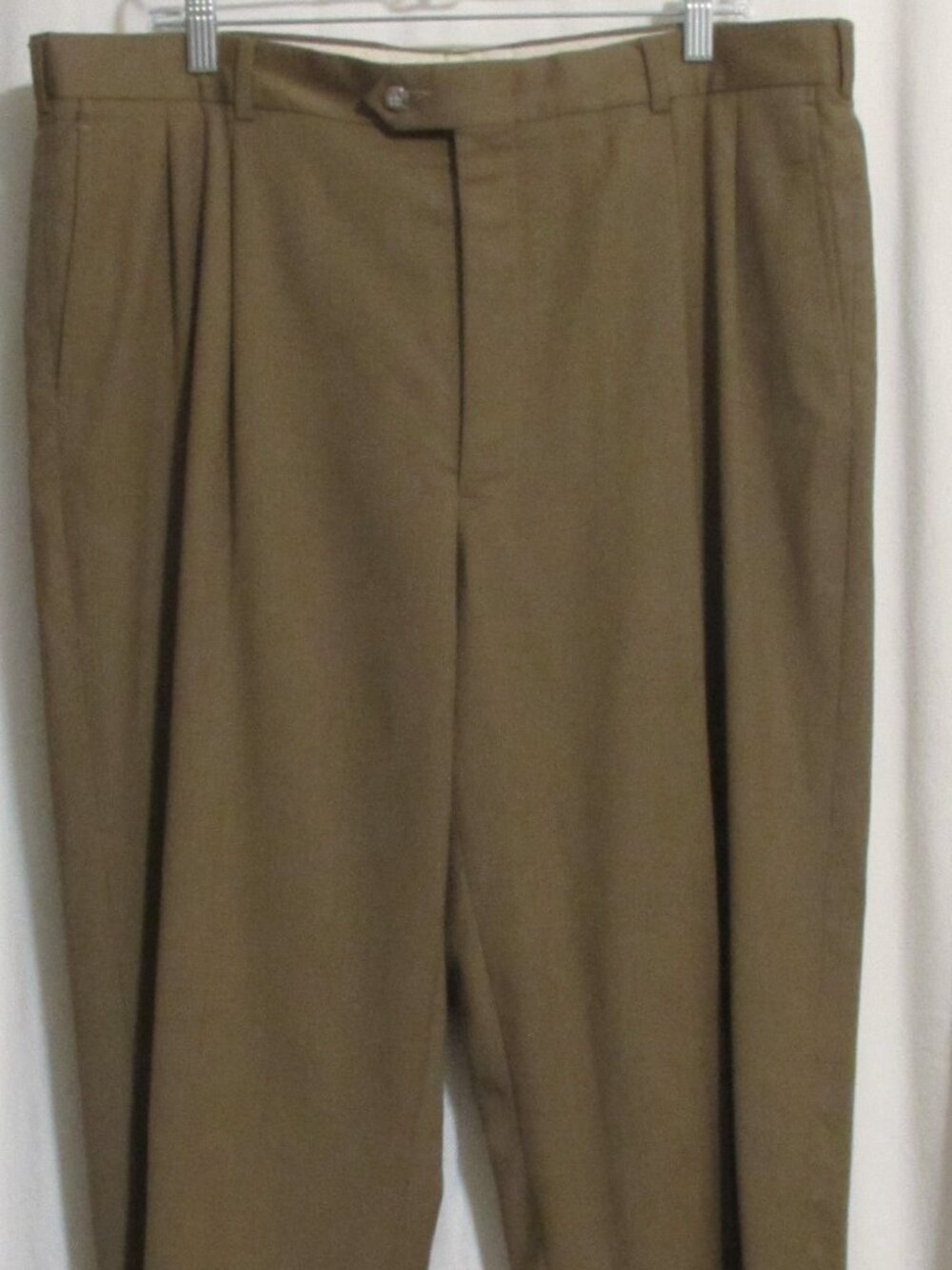 Mens PARISIAN SIGNATURE Light Brown 100%Wool Dress Pants 38 X 32 ORIG $175